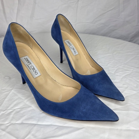 Jimmy Choo Classic Blue Suede Heels